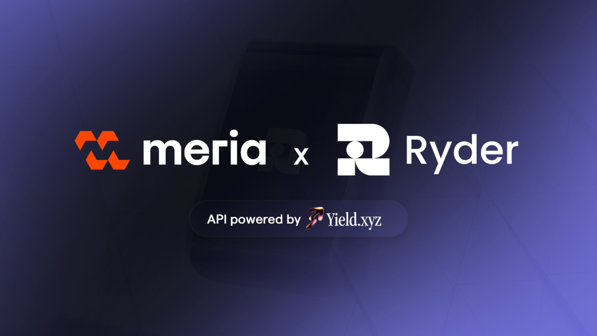 Le staking de SOL propulsé par Meria pour Ryder Wallet via Yield.xyz