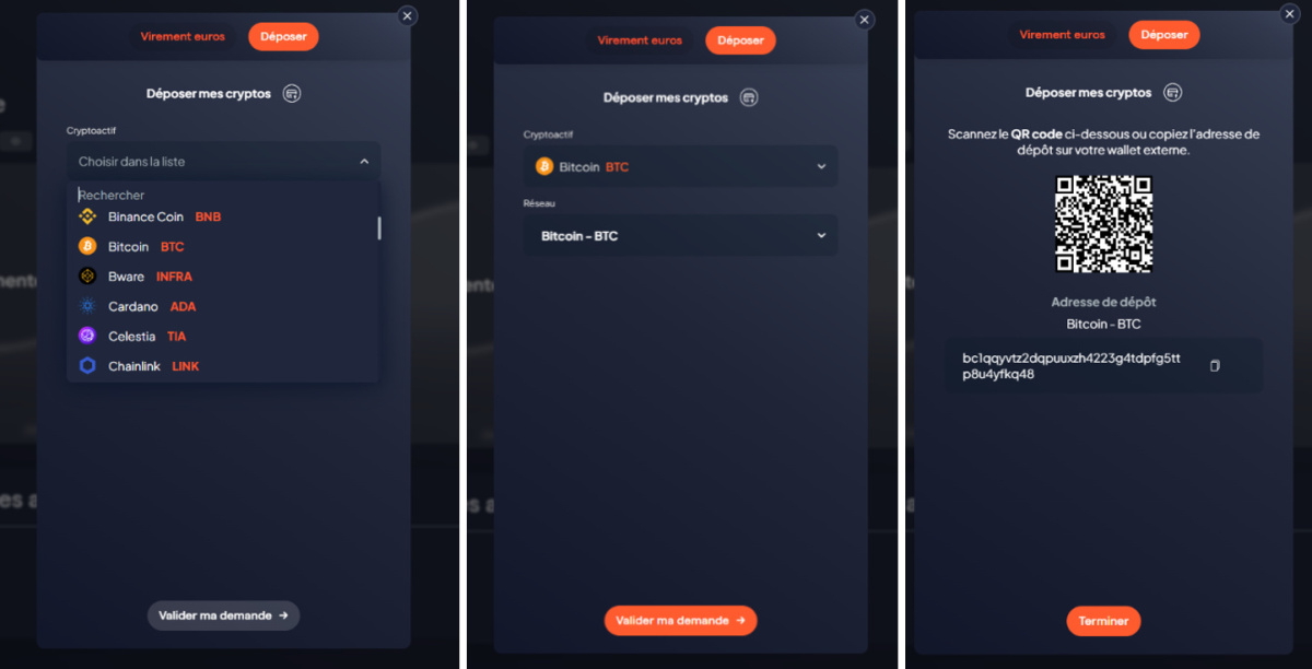 deposer cryptos meria