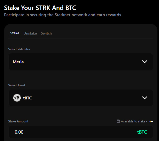 staking btc meria