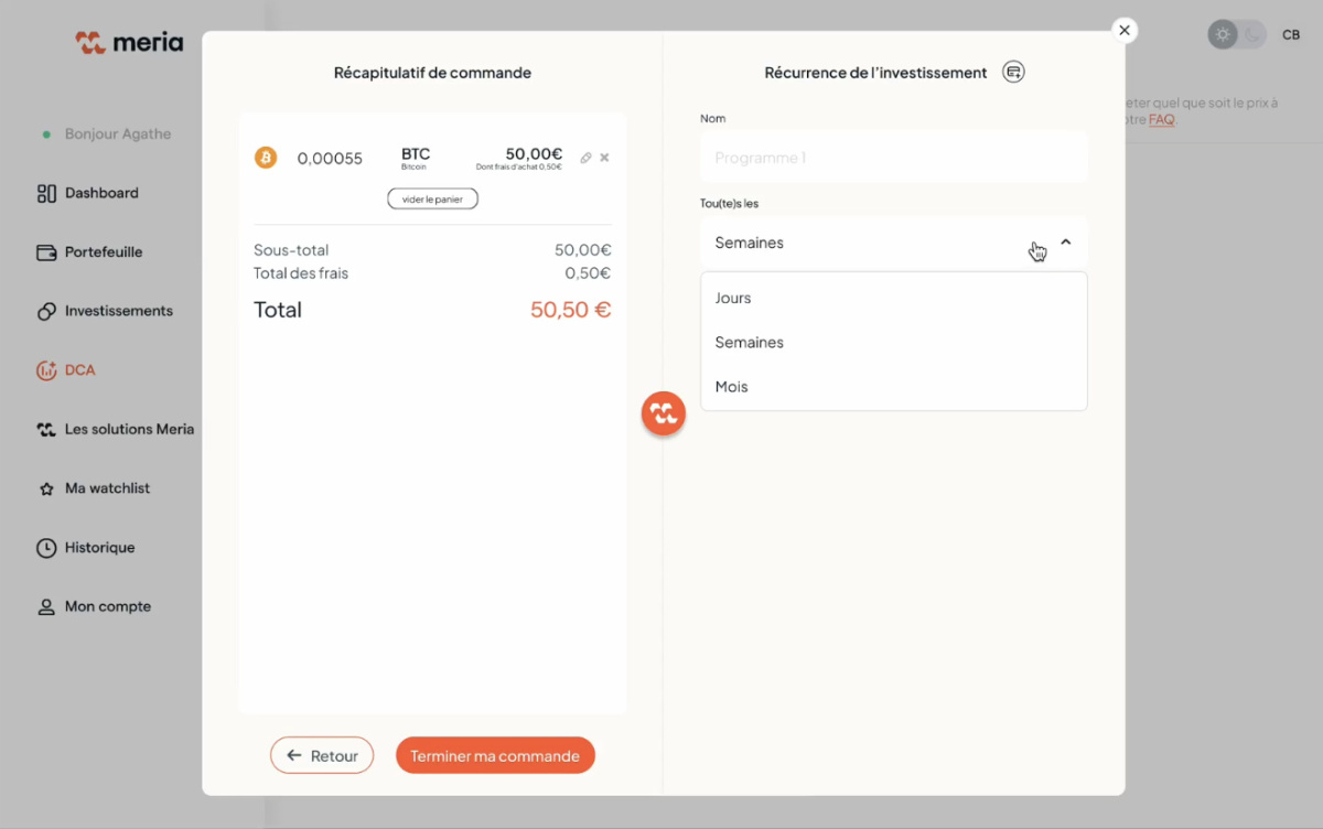 planifier un dca crypto