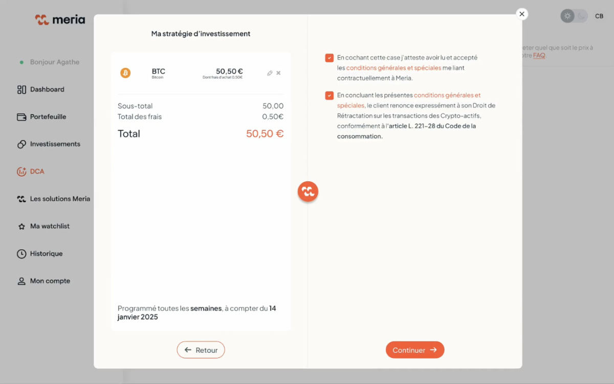 valider dca crypto